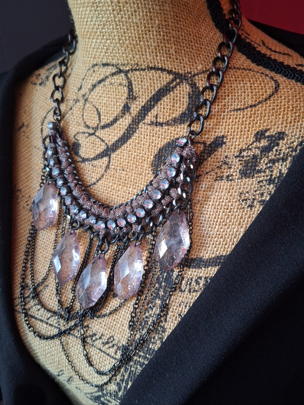 Pink Crystal Statement Necklace - Women Jewelry